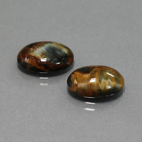 Pedras preciosas de pietersita multicolorido natural de  ct, corte oval, opaco