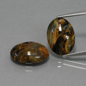 Pedras preciosas de pietersita multicolorido natural de  ct, corte oval, opaco