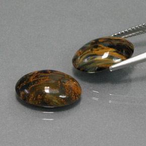Pedras preciosas de pietersita multicolorido natural de  ct, corte oval, opaco