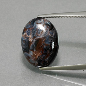 Pietersite Multicolorido Natural 4.49ct, Corte Oval, Opaco
