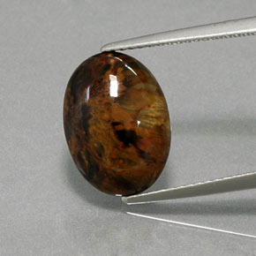 Pietersita multicolorido natural 4,18ct, corte oval, opaco