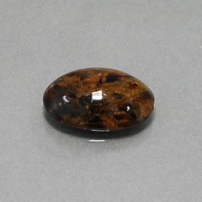 Pietersita multicolorido natural 4,18ct, corte oval, opaco