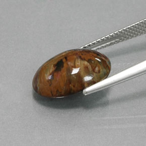 Pietersita multicolorido natural 4,18ct, corte oval, opaco