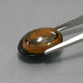 Pietersita multicolorido natural 5,18ct, corte oval, opaco