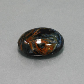 Pietersita multicolorido natural 5,20ct, corte oval, opaco