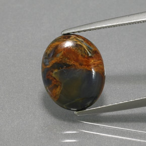 Pietersita multicolorido natural 3,60ct, corte oval, opaco