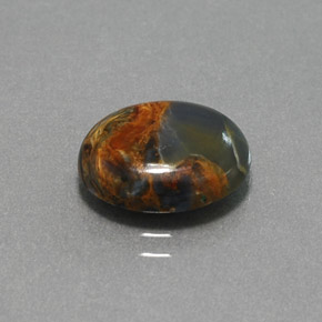 Pietersita multicolorido natural 3,60ct, corte oval, opaco