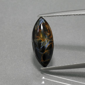 Pietersita multicolorido natural 2,26ct, marquise, opaco