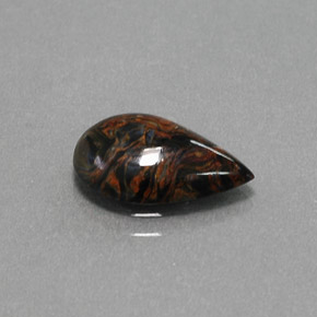 Pietersita multicolorido natural 2,14ct, formato de pêra, opaco