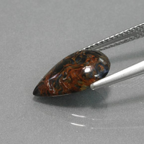 Pietersita multicolorido natural 2,14ct, formato de pêra, opaco
