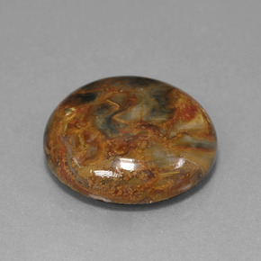 Pietersita multicolorido natural 13,41ct, corte redondo, opaco