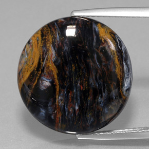 Pietersita multicolorido natural 13,82ct, corte redondo, opaco