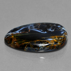 Pietersita multicolorido natural 30,52ct, formato de pêra, opaco