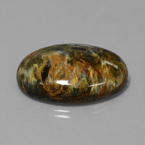 Pietersita multicolorido natural 37,04ct, corte oval, opaco