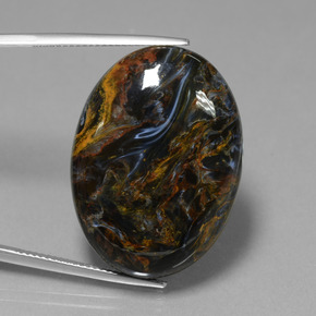 Pietersita multicolorido natural 41,01ct, corte oval, opaco