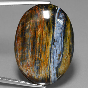 Pietersita multicolorido natural 27,95ct, corte oval, opaco