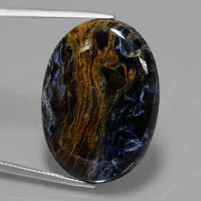 Pietersita multicolorido natural 28,85ct, corte oval, opaco