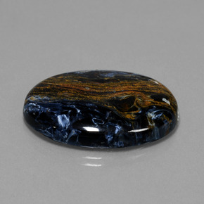 Pietersita multicolorido natural 28,85ct, corte oval, opaco
