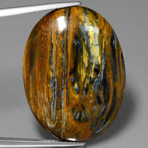 Pietersita multicolorido natural 26,71ct, corte oval, opaco