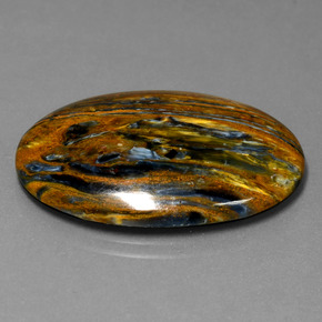 Pietersita multicolorido natural 26,71ct, corte oval, opaco