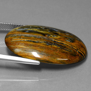 Pietersita multicolorido natural 26,71ct, corte oval, opaco