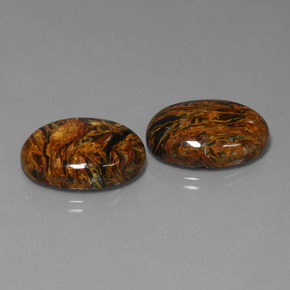 Pedras preciosas de pietersita multicolorido natural de 26,37 ct, corte oval, opaco