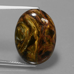 Pietersita multicolorido natural 12,81ct, corte oval, opaco