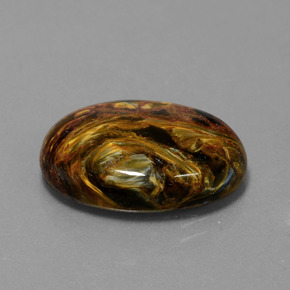 Pietersita multicolorido natural 12,81ct, corte oval, opaco