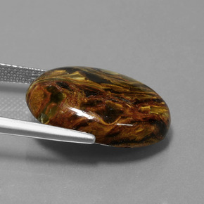 Pietersita multicolorido natural 12,81ct, corte oval, opaco
