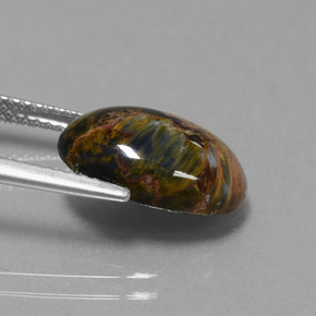Pietersita multicolorido natural 4,11ct, corte oval, opaco