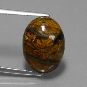 Pietersita multicolorido natural 7,60ct, corte oval, opaco