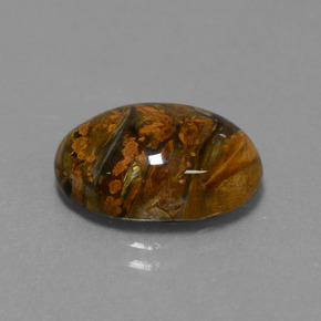 Pietersita multicolorido natural 7,60ct, corte oval, opaco