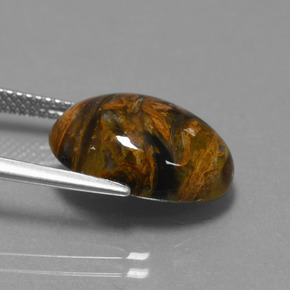Pietersita multicolorido natural 7,60ct, corte oval, opaco