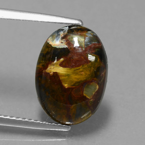 Pietersita multicolorido natural 4,21ct, corte oval, opaco