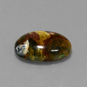 Pietersita multicolorido natural 4,21ct, corte oval, opaco