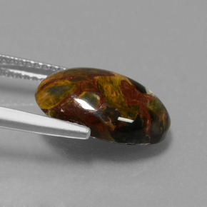 Pietersita multicolorido natural 4,21ct, corte oval, opaco