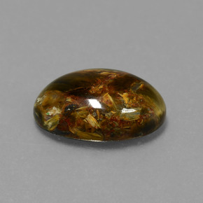 Pietersita multicolorido natural 4,48ct, corte oval, opaco