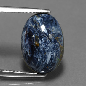 Pietersita multicolorido natural 4,33ct, corte oval, opaco