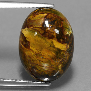 Pietersita multicolorido natural 7,62ct, corte oval, opaco