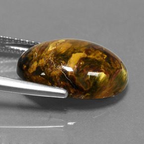 Pietersita multicolorido natural 7,62ct, corte oval, opaco