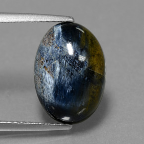 Pietersita multicolorido natural 5,27ct, corte oval, opaco