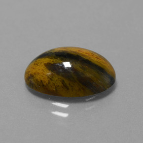 Pietersita multicolorido natural 4,63ct, corte oval, opaco