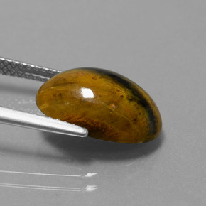 Pietersita multicolorido natural 4,63ct, corte oval, opaco