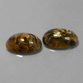 Pedras preciosas de pietersita multicolorido natural de 9,38 ct, corte oval, opaco
