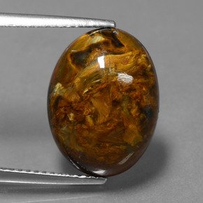 Pietersita multicolorido natural 7,19ct, corte oval, opaco