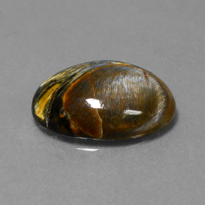Pietersita multicolorido natural 6,62ct, corte oval, opaco