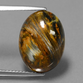 Pietersite Multicolorido Natural 7.17ct, Corte Oval, Opaco