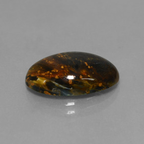 Pietersita multicolorido natural 3,83ct, corte oval, opaco