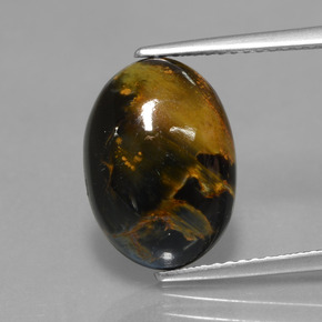 Pietersita multicolorido natural 4,99ct, corte oval, opaco