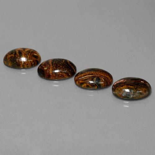 Pedras preciosas de pietersita multicolorido natural de 15,49 ct, corte oval, opaco